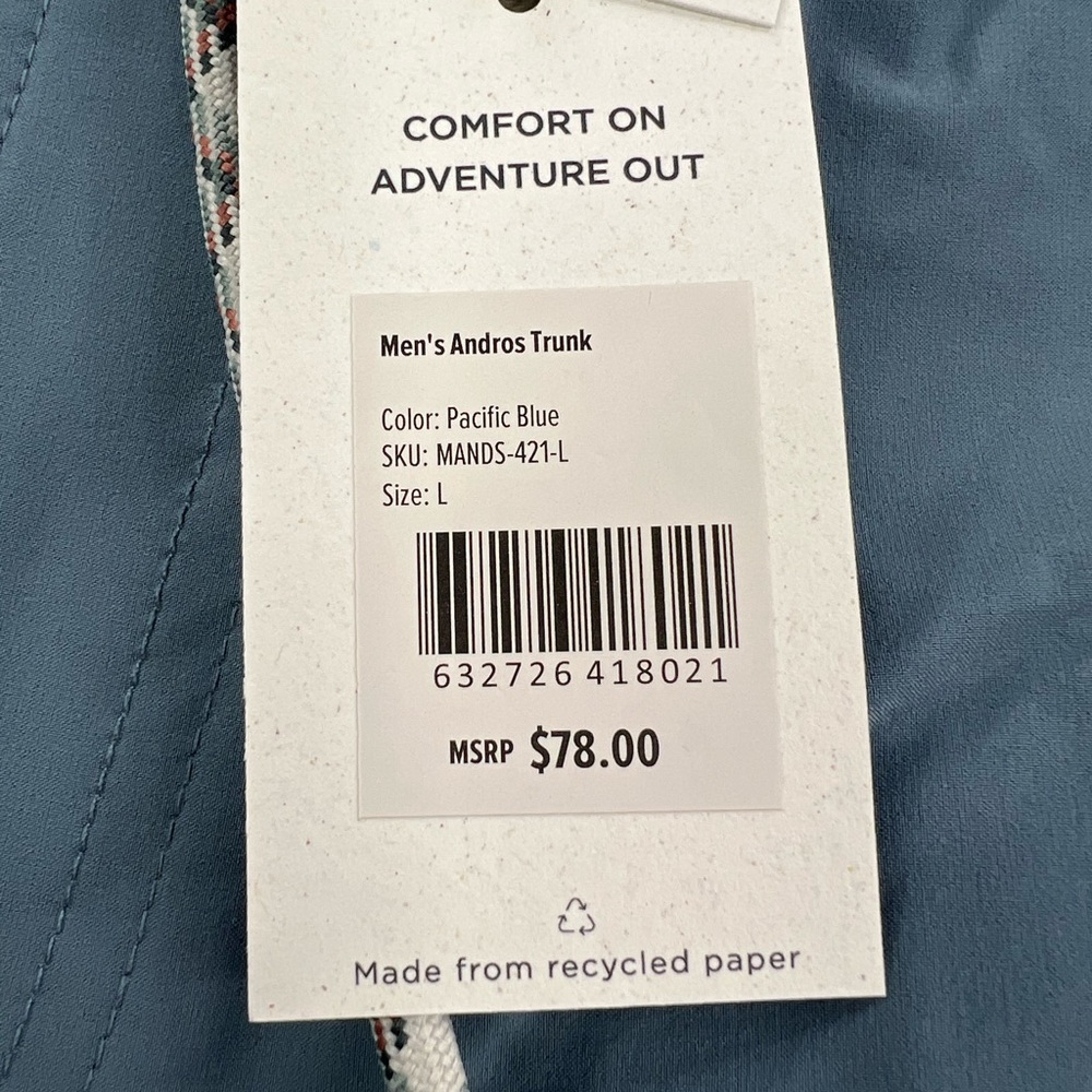 FREE FLY MENS ANDROS SWIM TRUNKS PACIFIC BLUE UPF 50+ - Picture 4 of 7